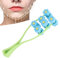 Rouleau Facial Anti-âge et Anti-rides Rouleaux Multiples Particules Convexes Concaves Prise Confortable Masseur de Visage en Forme de V pour Raffermissement de la Peau, Retrait du Double Menton(bleu)