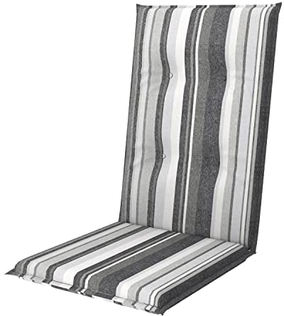Doppler / Hochlehner Living/Gartenstuhlauflage/Hochlehner/Grau Gestreift/ca. 119 x 48 x 6 cm