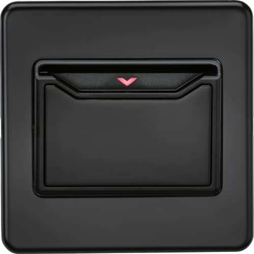 Knightsbridge Screwless Hotel 32A 1G Key Card Switch Matt Black