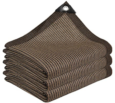 Red de Sombra Marrón Sombra Solar Malla Rectangular/Cuadrada,Toldo Vela de Sombra con Ojales,90% Malla Sombreadora de Bloque UV Pantalla de Privacidad para Patio Jardín (4x8m)