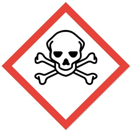 Gefahren-Aufkleber I Wetterfeste Folie mit UV-Schutzlaminat I Gefahrenstoff-Symbol mit GHS06 Giftig-Bezeichnung I 10 x 10 cm I GHS-Kennzeichnung I Warnung I Achtung I Hinweis I hin150