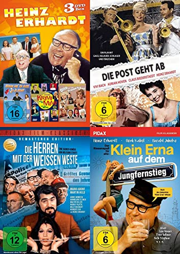 6 Heinz Erhardt Klassiker – Ohne Krimi geht die Mimi nie ins Bett + Otto ist auf Frauen scharf + Da geht Post ab + Herren mit der weißen Weste + Klein Erna auf dem Jungfernstieg DVD Edition