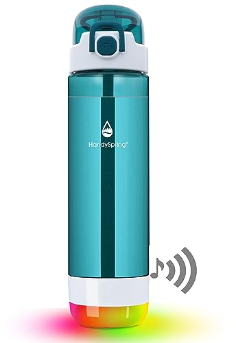 HANDYSPRING - Smart Water Bottle with Reminder To Drink Water, Lights And Sound, Water Intake Tracker, Rechargeable, Tritan Plastic w/Straw, Gifts For Women, Men, Mom, Dad, Her, Him 26 Oz(GREEN)