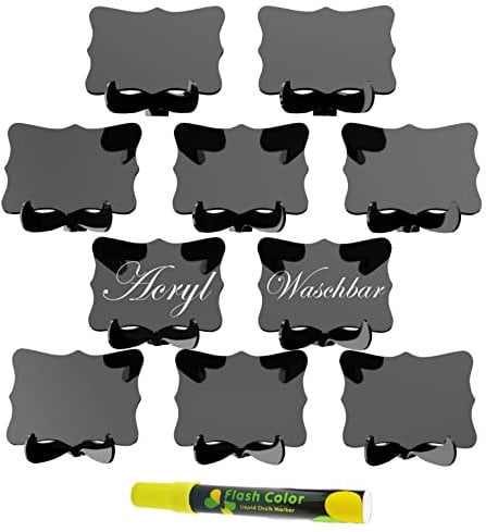 WUZILIN 10 Stück Mini-Acryl-Tafel, Nachrichtentafel mit Stützfüßen,wiederverwendbar, multifunktionale Tischkarte für Ihre Hochzeit, Party, Konditorei, etc.Größe/9.5*7CM