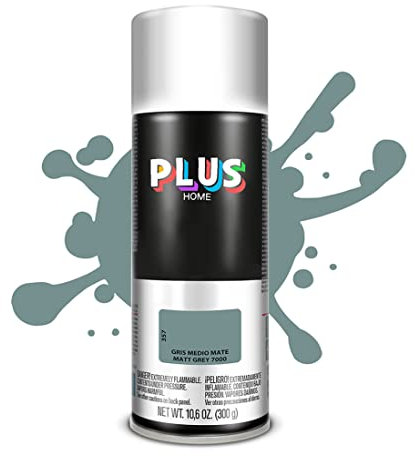 Pintura Spray 520cc para pintar todo tipo de super cies: madera, metal, cartón, tela, piedra, bra de vidrio, plásticos rígidos, etc para bricolaje y DIY.Gris Medio Mate (Ral:7000)(Paquete de 1)