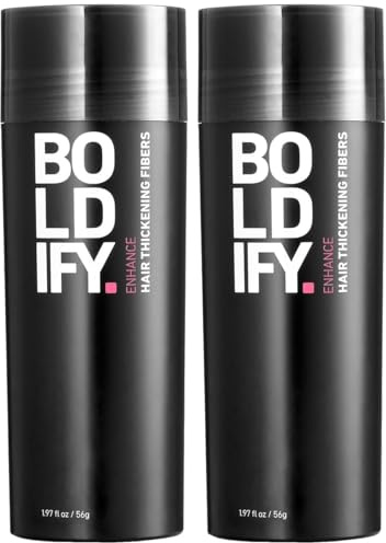 BOLDIFY Hair Fibers (2 x 56g) - Fill In Thinning and Fine Hair for an Instantly Fuller, Thicker Look - 14 Shades for Women & Men - Black