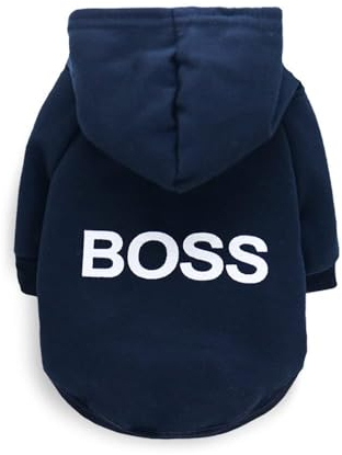 LtuzPet Hund Hoodie Boss Druck Hund Pullover Weiche Fleece Haustier Kleidung Warme Hund Jacke Mantel
