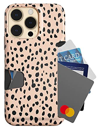 VELVET CAVIAR Compatible with iPhone 14 Pro Max Wallet Case for Women - Credit Card Holder Slot - Slim & Protective Wallet Phone Cases [8ft. Drop Tested] - Spotted Cheetah Print