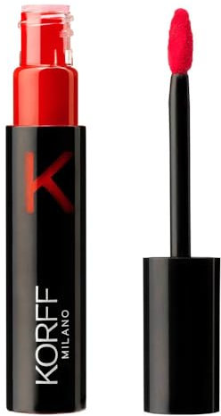 Korff Rossetto Fluido Lunga Tenuta, 12h, Texture Morbida e Confortevole, con Acido Ialuronico e Vitamina E, Finish Brillante, 03