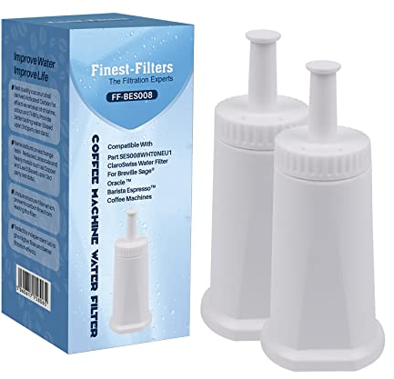 2 x Finest Filters Water Filters for Breville Sage Coffee Machine Models SES 990/980/500/878/875/810/880/920, BES008 Softener for Water Barista Express Water Filters Barista pro Coffee Machines