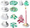 HyzaPhix 5pcs Kerzenhalter Silikonform Schmuckschale Epoxidharz Formen Stabkerzenhalter Resin Gießform Candlestick Holder Silicone Mold für DIY Kerzenständer Schmucktablett