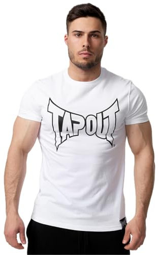 Tapout Herren T-Shirt Normale Passform Lifestyle Basic Tee White/Black 3XL, 940005