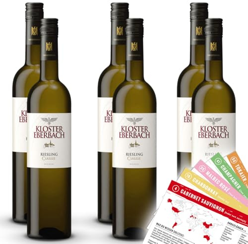 Kloster Eberbach Riesling QbA, trocken, sortenreines Weinpaket + VINOX Winecards (6x0,75l)