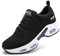 Myztra Scarpe da ginnastica da donna con cuscinetto d'aria e supporto per arco plantare, Nero e bianco, 37 EU