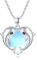 MEDWISE Delfin Kette 925 Sterling Silber Delfine Herz Kette Delfine Anhänger mit Mondstein Herz Halskette Delphin Schmuck für Damen Mutter Frauen Mädchen Ehefrau Freundin Geburtstags geschenke