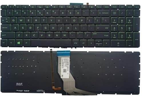 SWINKU Tastiera Portatile Americana for HP 15-BS 15-BR 15-BW 15T-BR 15Q-BU 15T-BS 15Z-BW 250 G6 255 G6 256 G6 258 G6 TPN-C129 TPN-C130 (Color : Green with Backlit)
