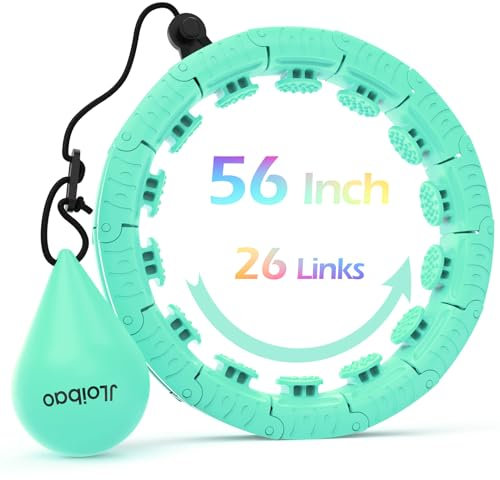 JLoibao Gewichteter Hula-Reifen mit 26 Gliedern für Erwachsene, zum Abnehmen, Infinity-Fitness-Reifen in Übergröße, für Damen, intelligentes Trainingsgerät, 142,2 cm Durchmesser