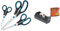 Westcott N-90027 00 Easy Grip Scheren Set, 3 Stück, 13,8cm + 20,1cm + 24,8 cm, schwarz-blau & Scotch C38 Tischabroller schwarz + Scotch Crystal Klebeband, 1 Rolle, 19 mm x 10 m