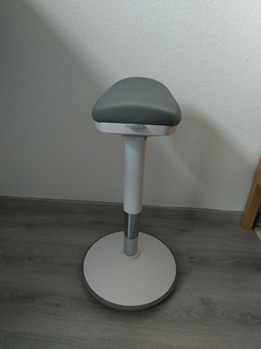 ergobalance Sitzhocker mit Innovativer Sitzfläche | Ergonomischer Hocker [3 in 1] Bürohocker Sattelhocker Stehhocker | Höhenverstellbar rutschfest | Jetzt Farbe wählen (weiß)