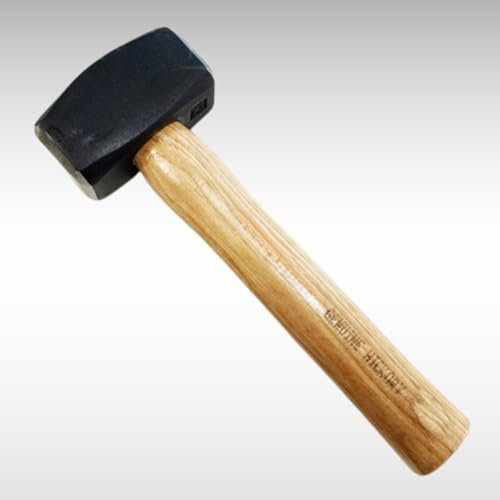 Dunnet Tools Marteau à tête robuste de 1 kg en acier au carbone trempé avec manche en bois, Outil