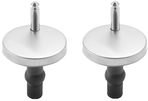 TopHomer Universal-WC-Sitz-Armaturen, 2 Stück Schnellverschluss-Scharniere oben, Edelstahl, WC-Sitz-Ersatz-Set mit Dehnschrauben und Schrauben, 60 mm Durchmesser, Silber, Schwarz