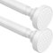 Zipglo 2 Stück Duschvorhangstange,110-190cm, Teleskopstange, Federvorhangstange, Rutschfeste Spannstangen, Ohne Bohren, Verstellbare Spannstangen für Vorhänge, Fenster, Schrank, Küche,Weiß