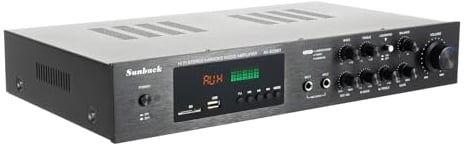 Amplificatore stereo digitale a 5 canali – Amplificatore Bluetooth completo con display a LED, volume regolabile, con telecomando, adatto per HiFi, home theater ed eventi karaoke