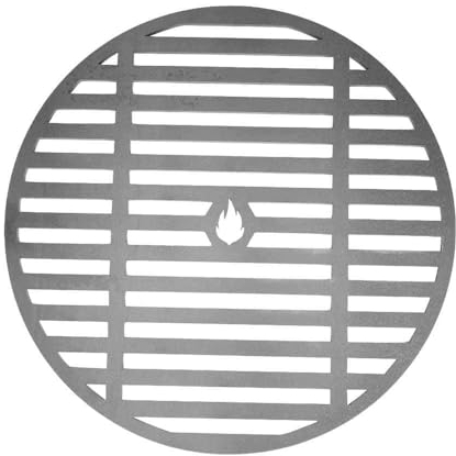 Feuerfest 123 Grillrost rund I Ø 80cm I Hochwertiges Grillgitter aus Stahl I Massive Grillplatte mit 8mm Stärke I Gitterrost für Gas-, Kohle- & Kugelgrill I Feuerschale-Grillrost aus Handarbeit