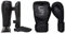 Venum Erwachsene Schienbeinshoner Challenger 2.0, Schwarz/Matt, XL, 2050-114 & Unisex Challenger 3.0 Boxhandschuhe, Black/Black, 14 Oz EU