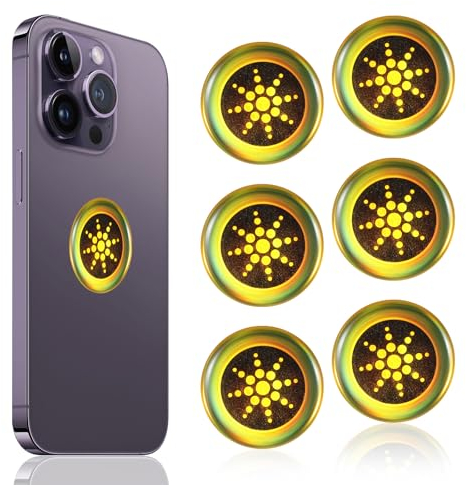 Andibro 12 Stück Handy-Strahlenschutz-Aufkleber,2.9CM EMF-Schutz Handy-Aufkleber Elektronische Geräte Strahlenschutz-Aufkleber für Computer Radio Laptop Tablet-PC WLAN-Router Fernseher(Gold)