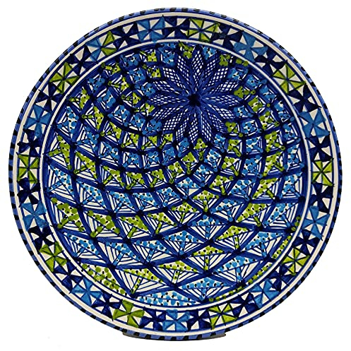 La Maison Unique: Piatto da Parete in Ceramica Bianca Dipinta a Mano - Pezzo Unico di Artigianato Tunisino 1301210950