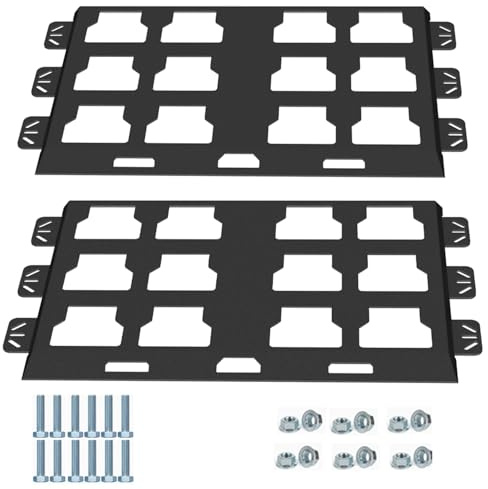 Placa de montaje compatible con Milwaukee Packout, placa completa, negro-2 | 100 libras, metal con recubrimiento en polvo, para almacenamiento de herramientas y sistema de organización