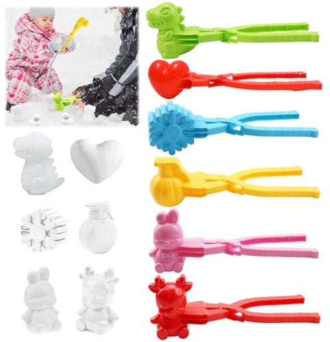 Schneeballzange, 6 Stück Schneeball Former, Schneeball Clip, Schneeballformer, Schneeball Maker, Sandball Schneeball Clip, Spielzeug Kinder Winter Outdoor Spielzeug für Kinder zum Spielen im Schnee