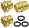 Confezione da 3 adattatori per tubo da giardino in ottone, 2 connettori da 3/4 GHT femmina a 3/4 NPT maschio + 1 connettore maschio 3/4 GHT x 3/4 NPT maschio, con 3 rondelle extra, raccordi per