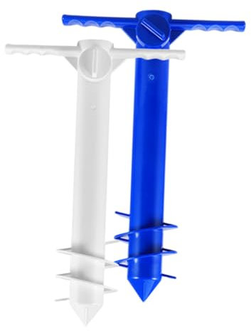 Sosoport Cómodo Ancla de Arena para Acampar Paquete de 2 Soportes para Sombrillas para Exteriores Plástico Abs Liviano para Un Uso Fácil