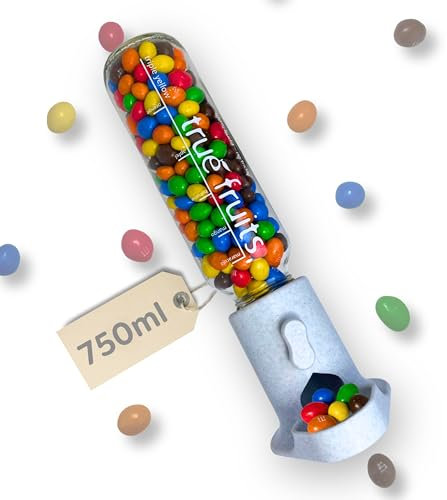 thrid Süßigkeitenspender Adapter für True Fruits 750ml Flasche Deckel/Adapter Kaugummiautomat retro Gadget Candy Bar für 750ml - Marmor weiß