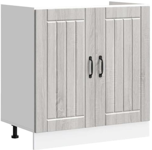 vidaXL Panel para lavavajillas Lucca Madera contrachapada Sonoma Gris