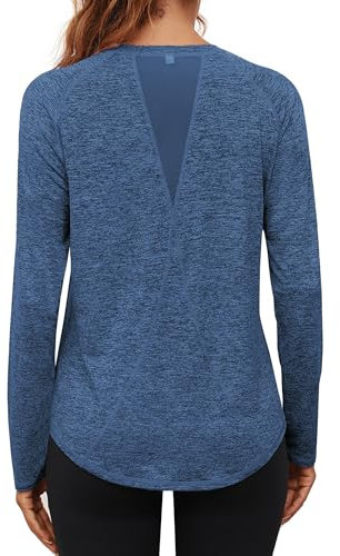 Gyabnw Laufshirt Damen Langarm Sportshirt Fitness Locker Sport Tshirt Oberteile Funktionsshirt Wandershirt Activewear