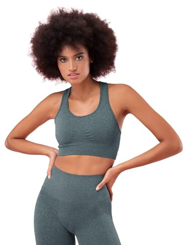 FOCENZA Top Sportivo Donna in Microfibra Effetto Modellante e Push Up | Sport Bra Push Up Elasticizzato | Sostegno e Traspirabilità | Ideale per la Palestra | Made in Italy