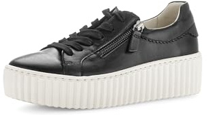 Gabor Damen Low-Top Sneaker, Frauen Halbschuhe,Best Fitting,Freizeit,sportlich,straßenschuhe,Strassenschuhe,schwarz(Creme),42.5 EU / 8.5 UK