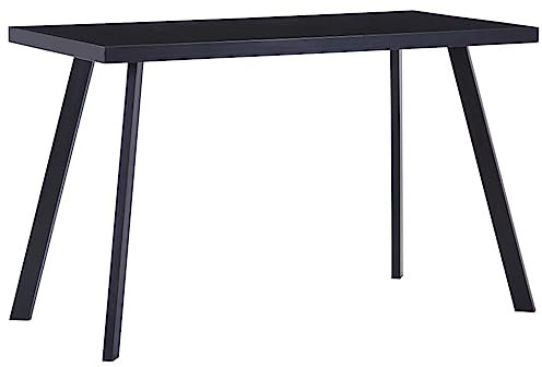 IBUQDDV Kitchen Table Bartisch küche Gartentische Lounge Tisch Esstisch Schwarz 120 x 60 x 75 cm Hartglas für Home Office, Wohnzimmer, Arbeitszimmer,Küche,Esszimmer