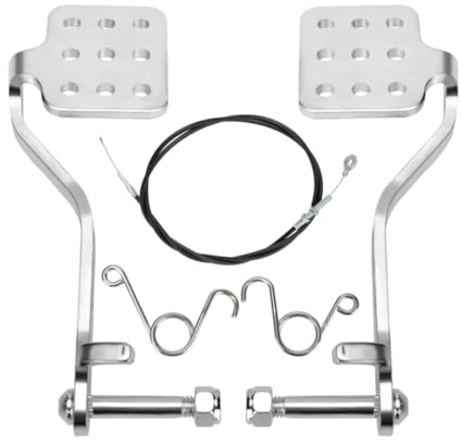 LUCKGRASP Cable de Pedal y Acelerador de Go Kart Compatible con Go Kart de 212 cc, 196 cc, 6.5 hp Vintage Racing Drift Trike Partes de Pedal de Go Kart de Alta Resistencia (Plata)