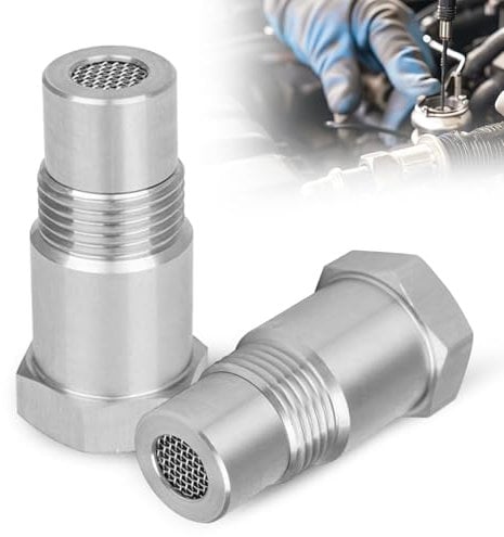 2 Stück Lambdasonde Adapter mit Filter, M18x1,5 Sauerstoffsensor Adapter 304 Edelstahl Lambda Eliminator O2 Sauerstoffsensor Universal Lambdasonden Eliminator für Auto LKW