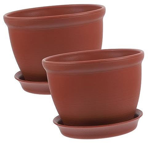 POPETPOP 2Sätze Pflanzkübel Blumentöpfe mit Untersetzer Atmungsaktive Töpfe für Orchideen und Zimmerpflanzen für Kinderzimmer