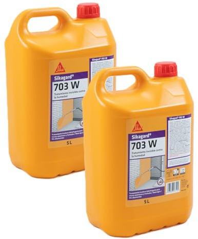 SIKA - Impregnación repelente al agua - Sikagard 703W - Transparente - Lista para su uso - Para proteger las fachadas frente a la penetración del agua - 5L (Paquete de 2)