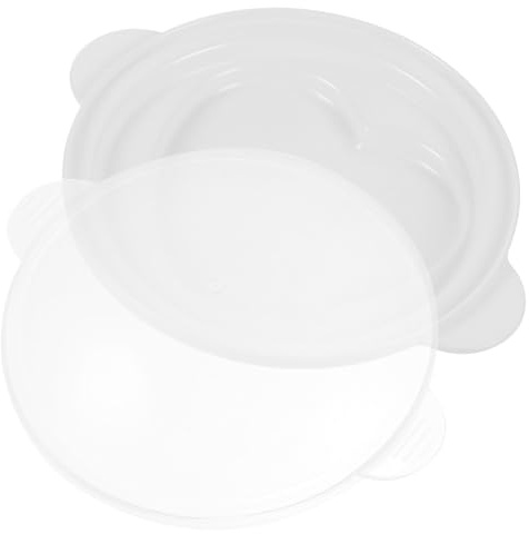 LALADEFIEE Moule à Œufs Vapeur Micro-ondes En Plastique Alimentaire Blanc Couvercle, Cuiseur à Œufs Pochés Double Cavité, Réutilisable, Accessoire La Cuisine Pratique Pour Cuisson Rapide