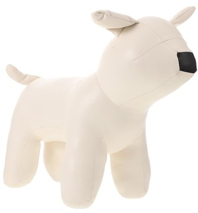 VICASKY Hunde Schaufensterpuppe Pu Leder 42x29x14,5cm mit Sockel Realistisches Hunde Modell für Haustierkleidung Präsentation Leichter Kleiderständer für Hundemode