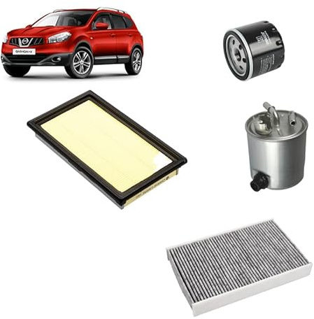 Kit tagliando 4 filtri compatibile con Nissan qashqai +2 1.5 DCI Gasolio 2008-2013