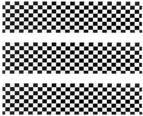 3pcs Edible Cake Borders, 28x6.2cm/11x2.44in Black White Checkered Wrap | Birthday Cake Decorations Pre-Cut Rice Paper Strips for Racing Car Theme Birthday Party Dessert Decorations