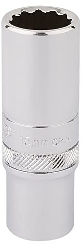 Draper HI-TORQ 12 Point Deep Socket, 3/8 Sq. Dr., 15mm 32965